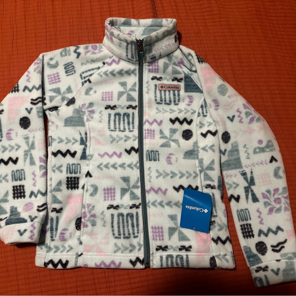 Columbia Blue and Purple Patterned Fleece Jacket